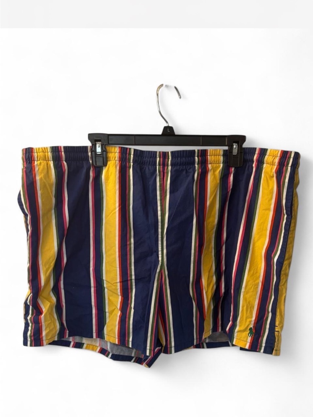 Vintage Polo Sport Ralph Lauren Multi Striped Swim Shorts Green Pony Logo 90s - Picture 2 of 7